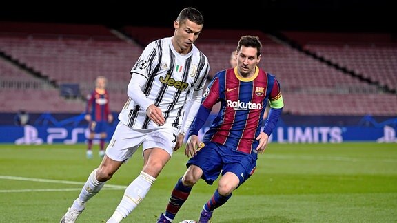 Christiano Roanldo & Lionel Messi im Zweikampf