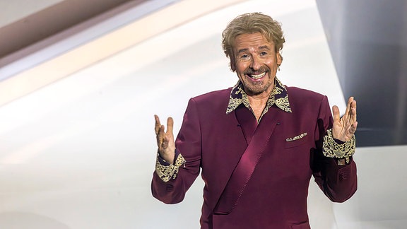 Thomas Gottschalk und seine letzte ZDF-Sendung Wetten, dass - 2023 in Offenburg