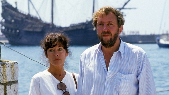 Vera Tschechowa und Ehemann Vadim Glowna, 1985