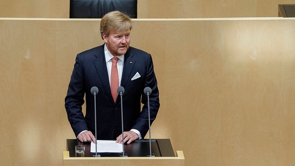 Willem Alexander spricht im deutschen Bundesrat.